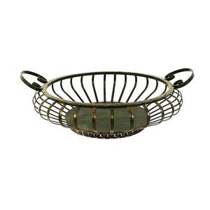 Decorative Metal Basket Curved Design Table Centerpiece Home Decor Accent